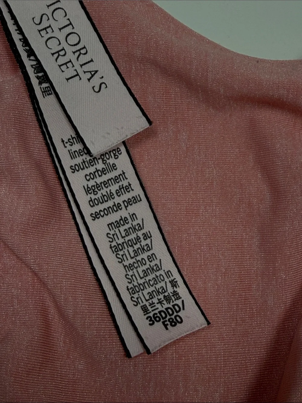 Victoria’s Secret T-Shirt Bra 36DDD Pink Lightly Lined Underwire Everyday Bra